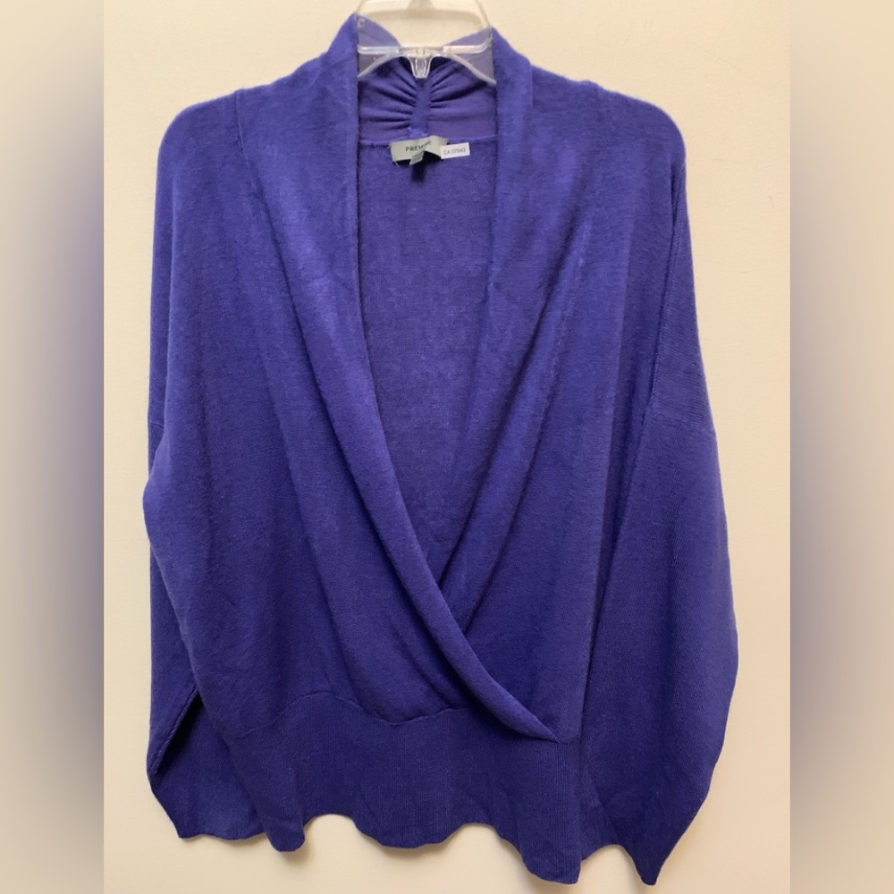 PREMISE Deep Purple Wrap Like Sweater